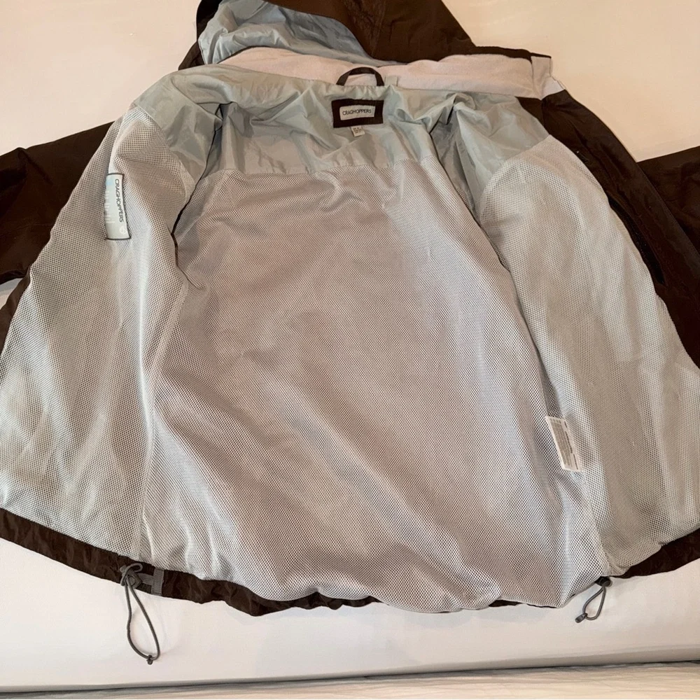 Craghoppers Waterproof Hooded Rain Jacket Brown Hiking Packable Sz S - Picture 15 of 16